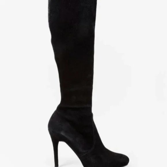 Stuart Weitzman Shoes - *SOLD* Stuart Weitzman Prez Knee-High Black Suede Boots